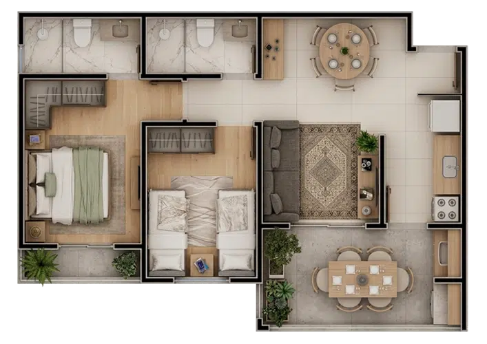 Construtora Jcardoso - Residencial Domus - Apto 2e3 Dorms a Venda na Planta em Sorocaba