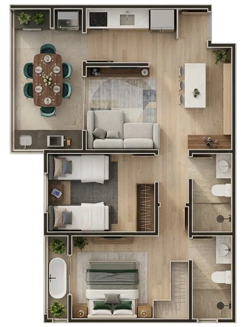 Construtora Jcardoso - Residencial Domus - Apto 2e3 Dorms a Venda na Planta em Sorocaba